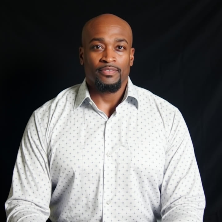 AI image of Daniel Booker, open collar