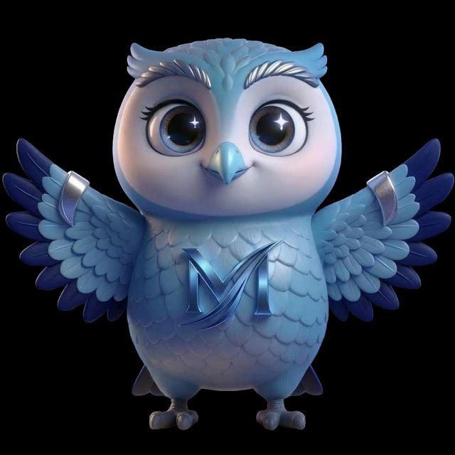 Owl mascot with open wings