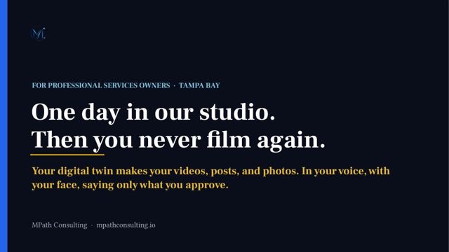 Sales deck for a digital twin studio