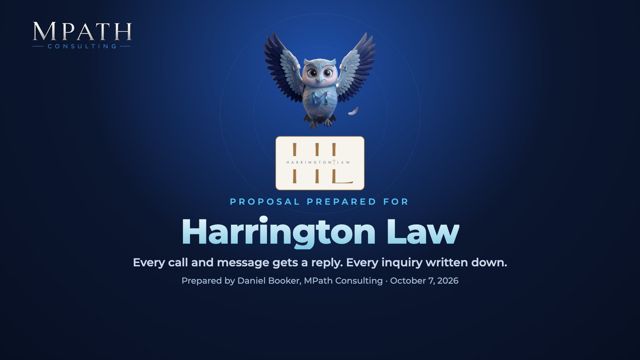 Proposal deck cover for a law firm